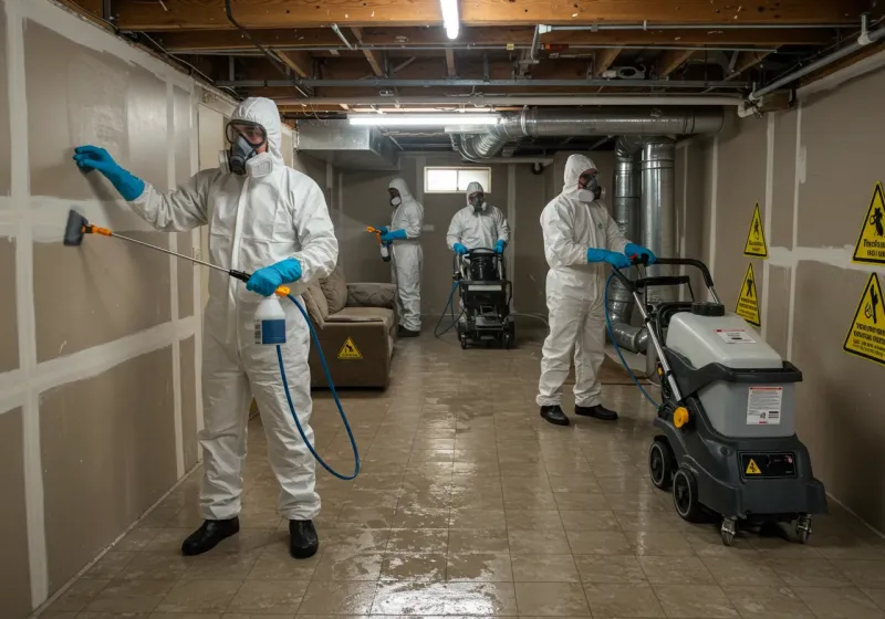 Basement Moisture Removal and Structural Drying process in Yerington, NV